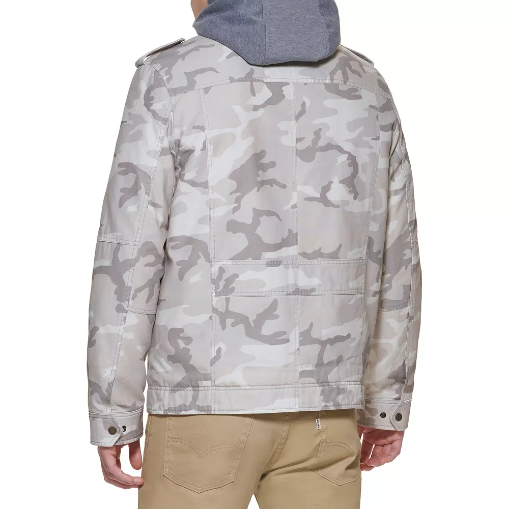 Men's Levi's® Washed Cotton Sherpa-Lined Hooded Trucker Jacket - Image 10