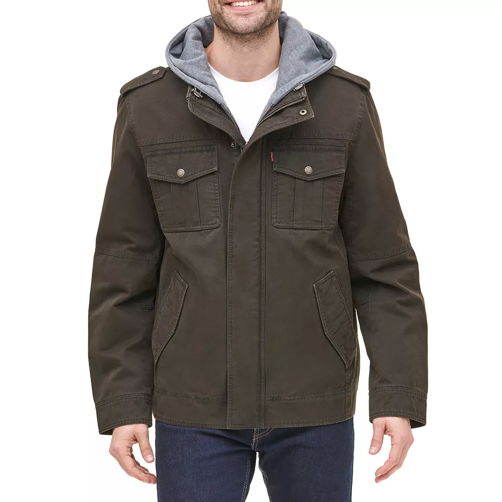 Men's Levi's® Washed Cotton Sherpa-Lined Hooded Trucker Jacket - Image 7
