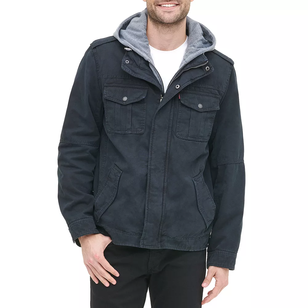 Men's Levi's® Washed Cotton Sherpa-Lined Hooded Trucker Jacket - Image 6