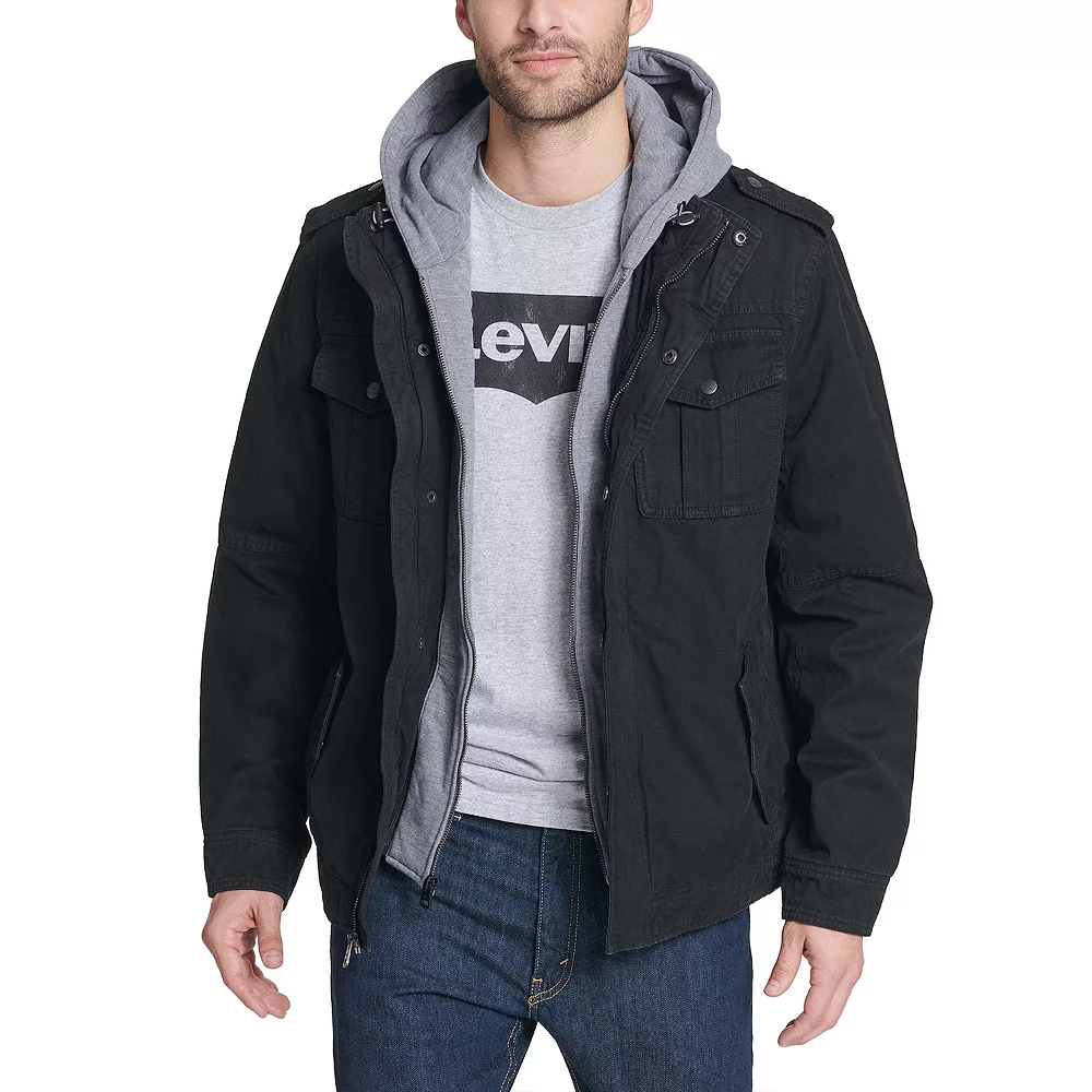 Men's Levi's® Washed Cotton Quilt-Lined Hooded Trucker Jacket - Image 5