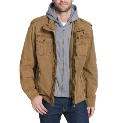 Men's Levi's® Washed Cotton Quilt-Lined Hooded Trucker Jacket