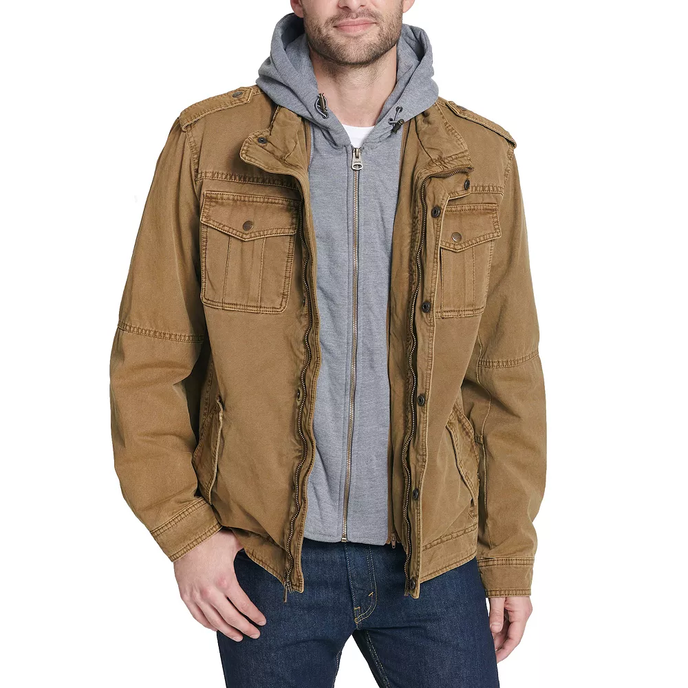 Men's Levi's® Washed Cotton Quilt-Lined Hooded Trucker Jacket