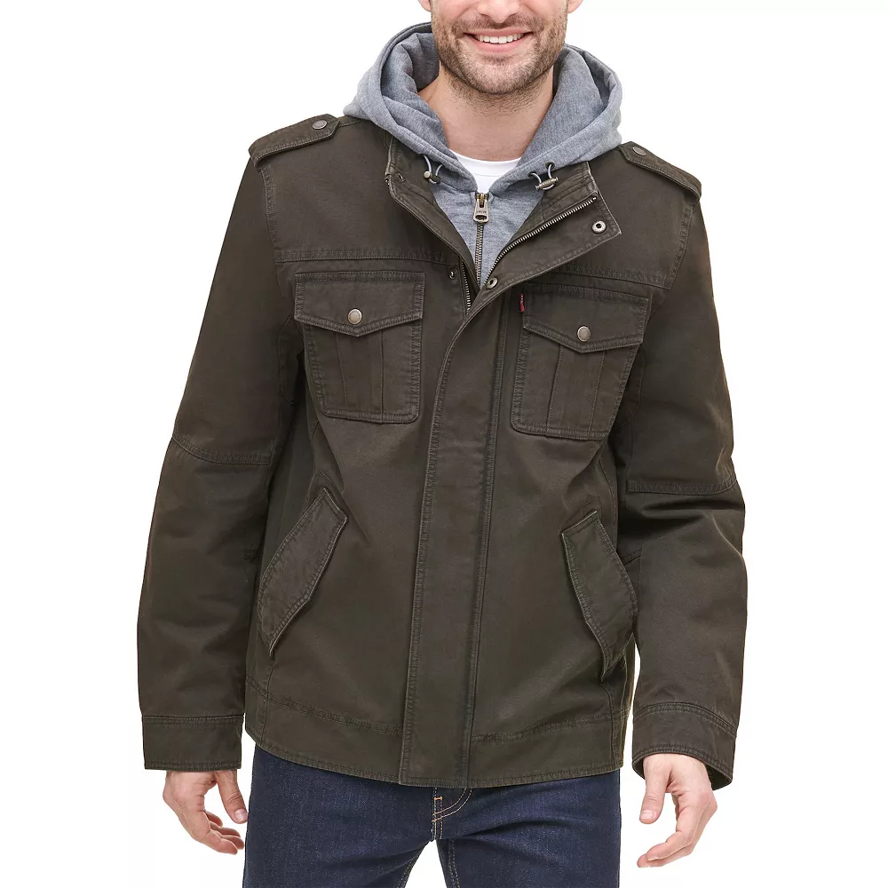 Men's Levi's® Washed Cotton Quilt-Lined Hooded Trucker Jacket - Image 7