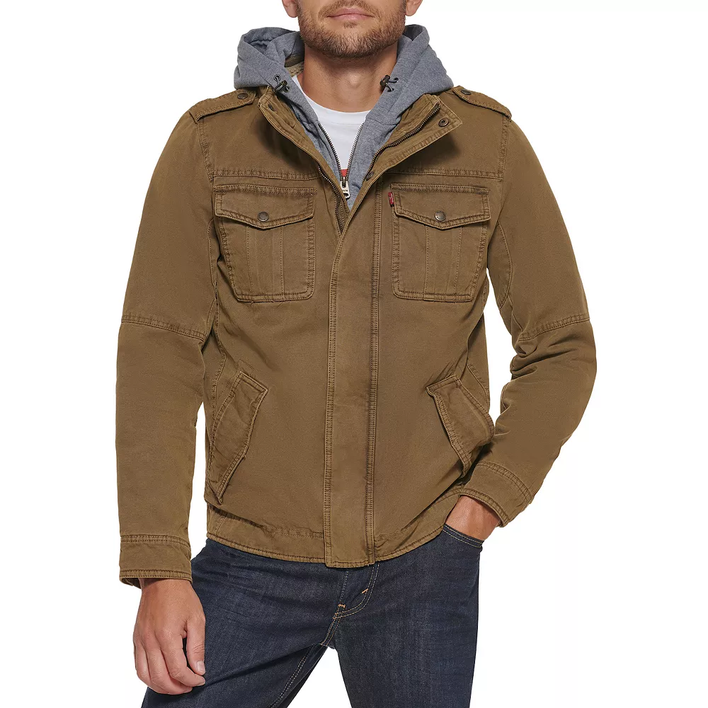 Men's Levi's® Washed Cotton Quilt-Lined Hooded Trucker Jacket - Image 8