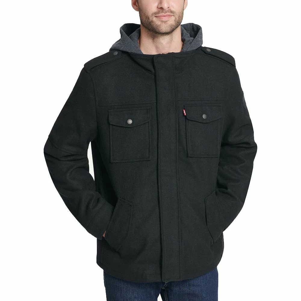 Men's Levi's Wool-Blend Hooded Military Jacket - Image 3