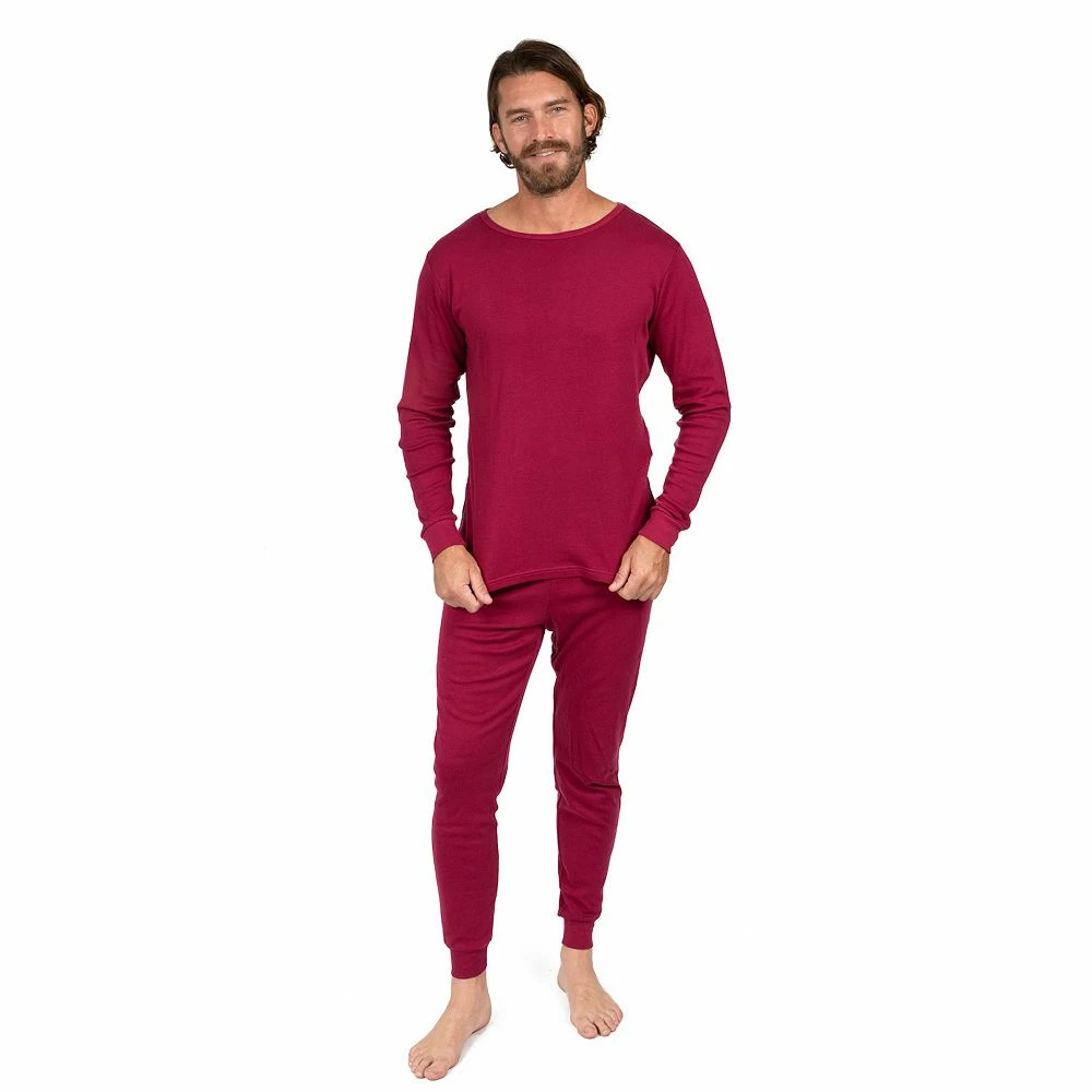 Leveret Mens Two Piece Cotton Pajamas Neutral Solid Color - Image 4