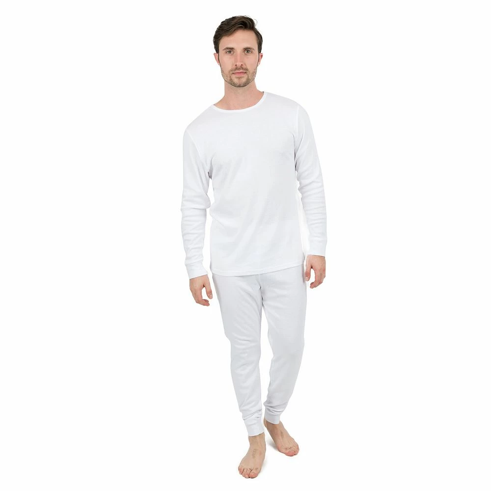 Leveret Mens Two Piece Cotton Pajamas Neutral Solid Color