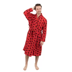 Leveret Mens Fleece Robe Moose