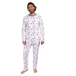 Leveret Mens Two Piece Cotton Loose Fit Pajamas Menorah