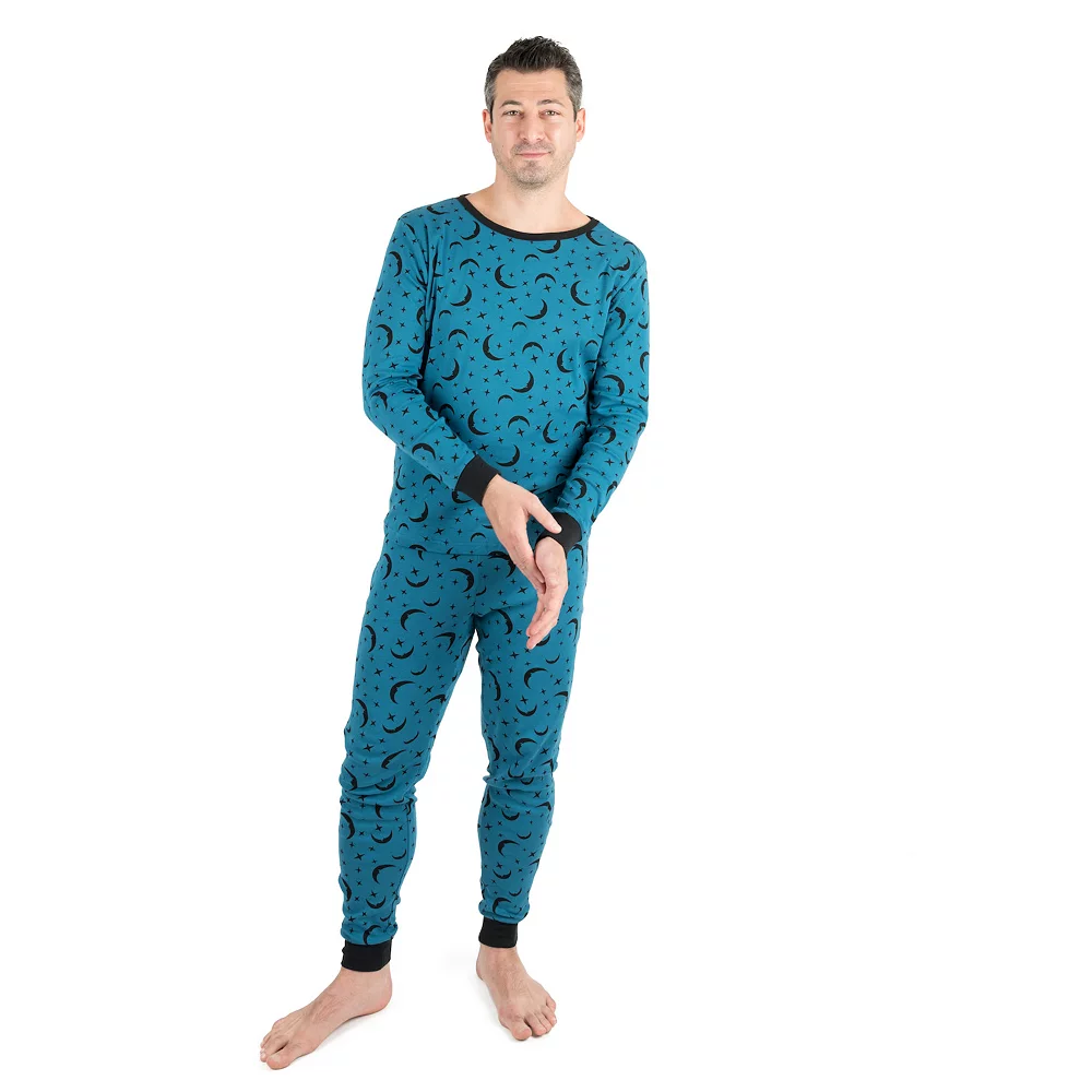 Leveret Mens Two Piece Cotton Pajamas Moon