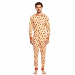 Leveret Mens Two Piece Cotton Pajamas Fox