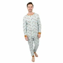 Leveret Mens Two Piece Cotton Pajamas Horse